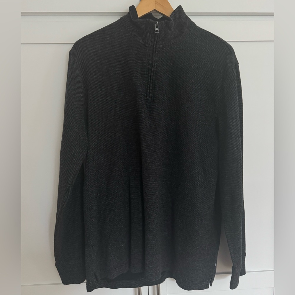 Chaps Men's Black Warm Cotton Quarter-Zip Size L